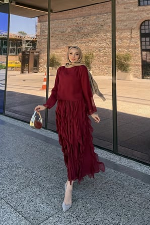 Mirel Volanlı Tesettür Takım