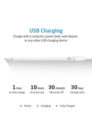 Apple Ipad Iphone Android Uyumlu Pencil Dokunmatik Stylus Kalem