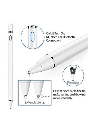 Apple Ipad Iphone Android Uyumlu Pencil Dokunmatik Stylus Kalem