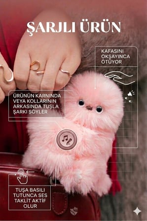 Mirumi Akıllı Peluş Robot Oyuncak Şarjlı- Müzikli - Hareketli Kafa - Etkileşimli Sevimli