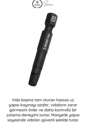 #Allen 6 mm Allen Bits Uç 5 cm S2 Çelik Profesyonel Alyan Tornavida Ucu Manyetik Altıgen Vida Sökme Takma Matkap Şarjlı Vidalama Uyumlu Black Pro Series Dayanıklı Hassas Uzun Ömürlü El Aleti Aparatı