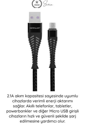 #ŞarjKablo Süper Hızlı Destekleyici S61 Micro USB Kablo 1.2M 2.1A Hızlı Şarj Veri Aktarım Naylon Örgülü Metal Uçlu Dayanıklı Android Telefon Tablet Powerbank Uyumlu Premium Şarj Kablosu Kırmızı