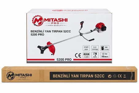 Mitashi Pro MTS52 Benzinli Yan Tırpan 52CC-2HP Akrep Çapalama Makinesi