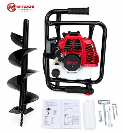 Mitashi Pro MTB Euro5 52CC Benzinli Toprak Burgu Makinesi - 20 CM