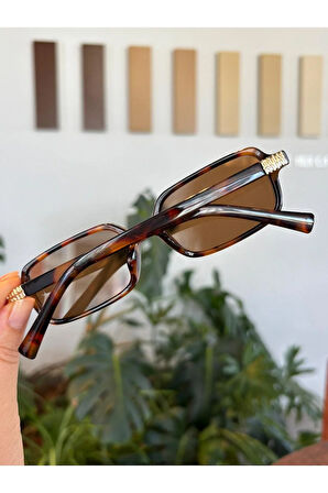 Miux mi Metal Aksesuarlı Kare Güneş Gözlüğü Miux Şık unisex Model Uv400 Koruma