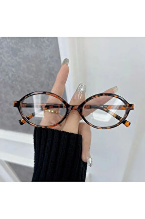 Miux Leopar oval çerçeve mavi ışık korumalı ekran gözlüğü , Optik Cam uyumlu