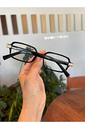 Miux mi Metal Aksesuarlı Kare Güneş Gözlüğü Miux Şık unisex Model Uv400 Koruma