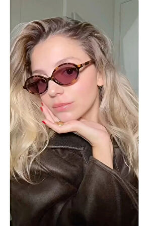 Miux Leopar çerçeve Pembe Cam metal aksesuarlı İtal Ürün kemik Çerçeve Vip Ürün