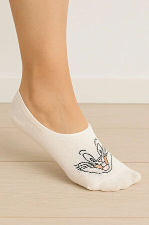 5'li Kadın Desenli Pamuklu Görünmez Spor Ayakkabı Çorabı