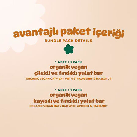 Organik Vegan Yulaf Bar Atıştırmalık Paketi - 2 adet (2 çeşit)