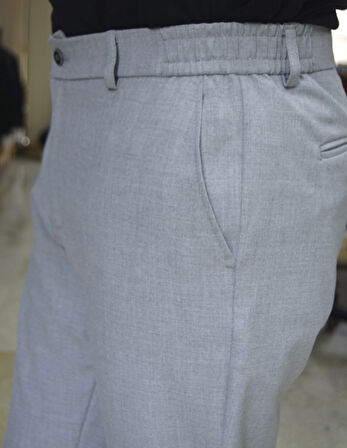 Manjogger Bez Ayağı Jogger Pantolon Açık Gri