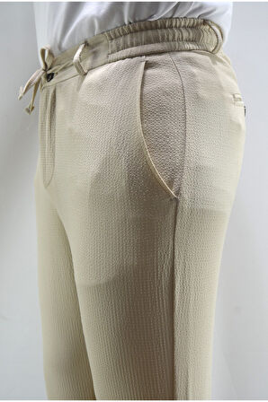 Manjogger Gofre Jogger Pantolon Bej