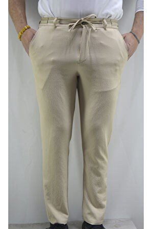 Manjogger Gofre Jogger Pantolon Bej