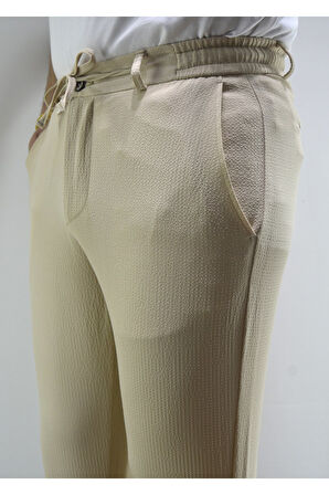 Manjogger Gofre Jogger Pantolon Bej