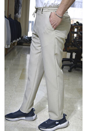 Manjogger Gofre Jogger Pantolon Bej