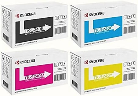 Kyocera TK-5240 Orijinal 4'lü Toner Seti | Siyah, Mavi (Cyan), Kırmızı (Magenta), Sarı