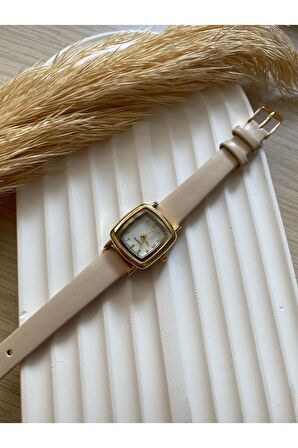 Bs Stıll Minimal Vintage Kadın Kol Saati Retro Quartz deri Kordon 1 Adet