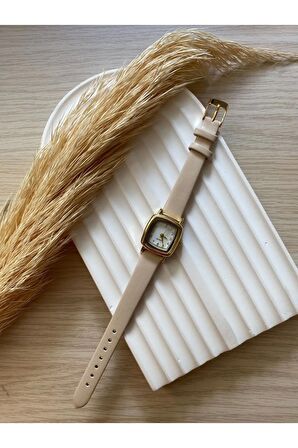 Bs Stıll Minimal Vintage Kadın Kol Saati Retro Quartz deri Kordon 1 Adet