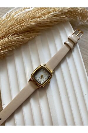 Bs Stıll Minimal Vintage Kadın Kol Saati Retro Quartz deri Kordon 1 Adet
