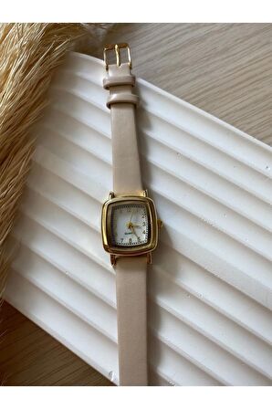 Bs Stıll Minimal Vintage Kadın Kol Saati Retro Quartz deri Kordon 1 Adet