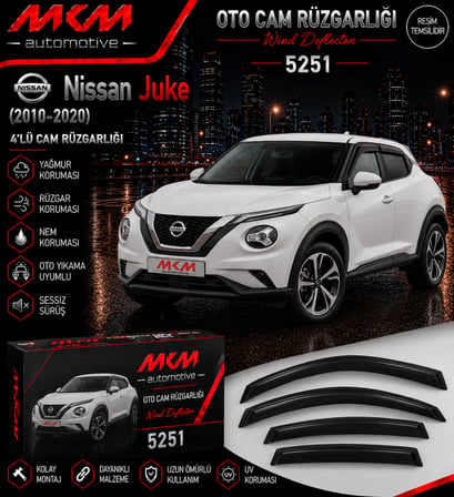 MKM Nissan Juke 2010-2020 Model 4'lü Mugen Cam Rüzgarlığı