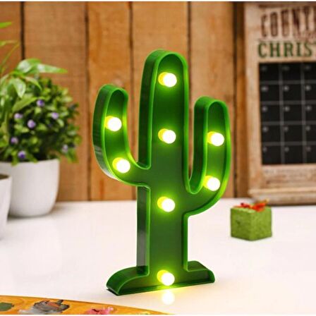 Mobgift 3D LED Pano Kaktüs Duvar/Gece Lambası (Yeşil)