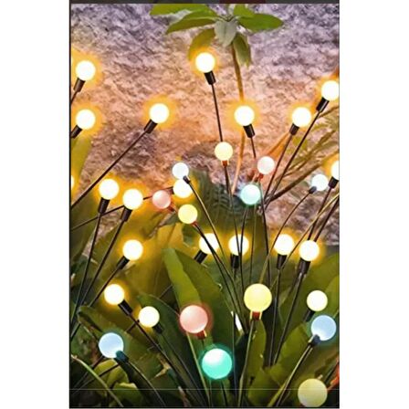 Mobgift 8 LED'Lİ GÜNEŞ ENERJİLİ BAHÇE ÇİTİ AYDINLATMA LAMBA (RENKLİ)