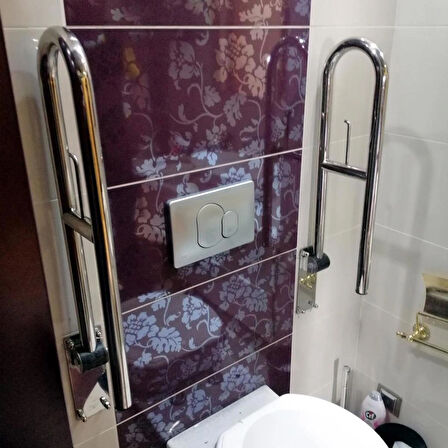 Engelli Tutunma Barı Tuvalet Kağıtlıklı Banyo WC Küvet Paslanmaz 1 ADET