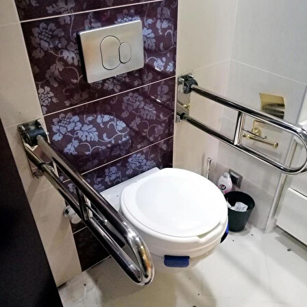 Engelli Tutunma Barı Tuvalet Kağıtlıklı Banyo WC Küvet Paslanmaz 1 ADET
