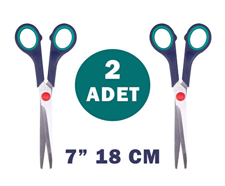  2 Adet Makas 18 CM Paslanmaz Çelik Terzi Kağıt Makası