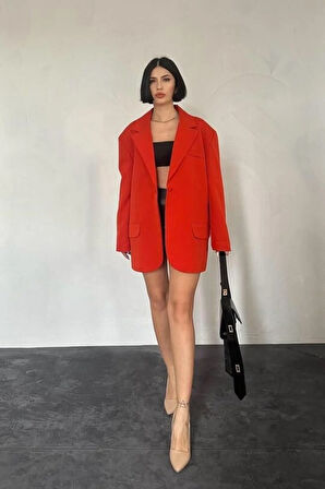 Oversize Ceket - Kirmizi