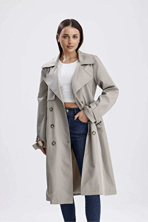 Gri Astarlı Trençkot