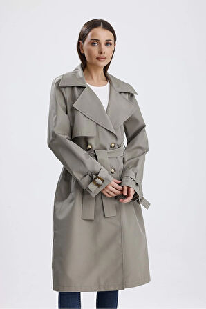 Mint Yeşili Astarlı Trençkot