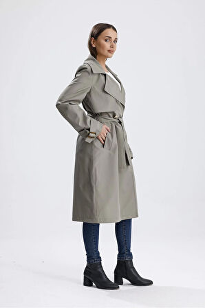 Mint Yeşili Astarlı Trençkot