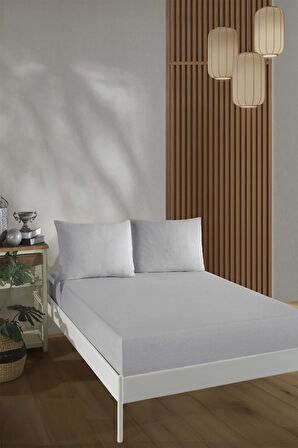 %100 Pamuk Çarşaf Takimi-Gri