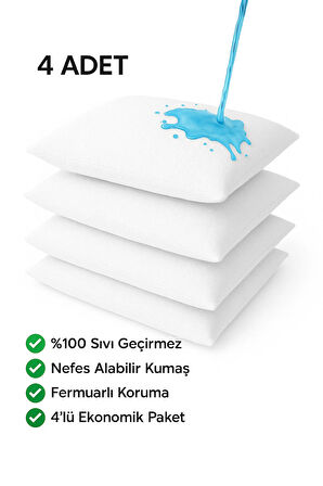 Yastik Alezi Su Geçirmez Ses Yapmaz Yastik Alez Kilifi 4 Adet