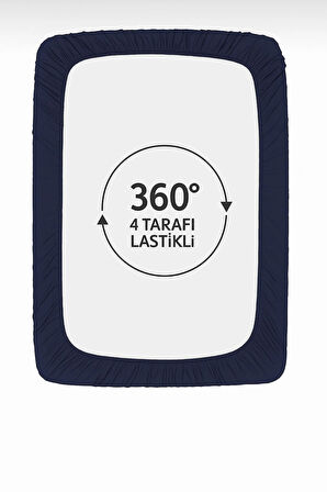 %100 Pamuklu Tek Kişilik Premium Penye Çarşaf-Siyah