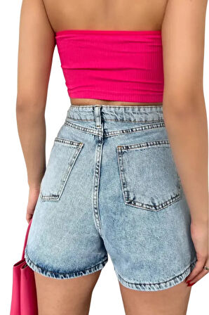 Denim Şort Cepli