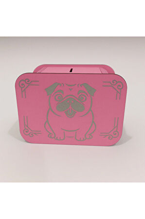 Köpek Kumbara - Ağaç Işleme -Ceviz Ağacı-Pembe