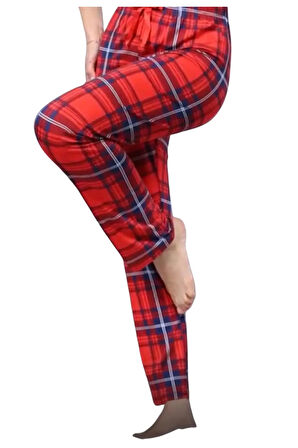 Pijama Altı Modal Ring Viskon Kumaş-Ekose Desenli