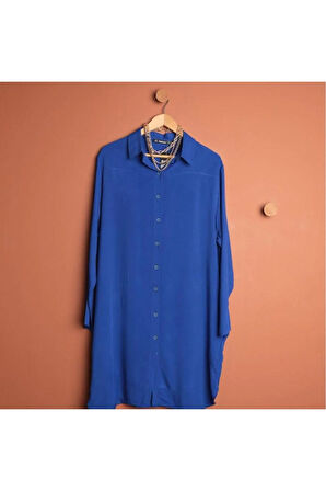 Gömlek Elbise Önden Düğme Detaylı