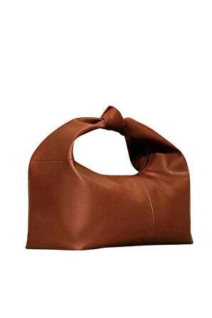 Şık Tasarım Deri Kadın Kol Çantası-Kahverengi