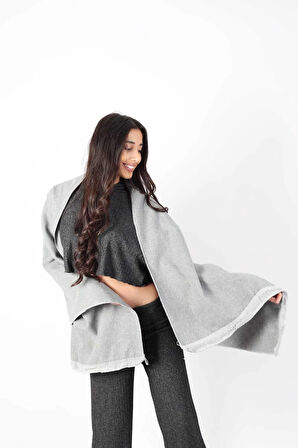 Şık Kullanım Pamuk Polyester Şal-Füme
