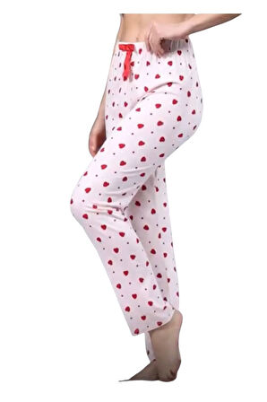Pijama Altı Modal Ring Viskon Kumaş Çilek Desenli-Pembe