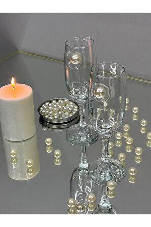 Şampanya Kadehi Klasik İnci Figürlü 2'Li