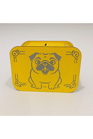 Köpek Kumbara - Ağaç Işleme -Ceviz Ağacı-Sarı