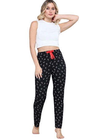 Pijama Altı Modal Ring Viskon Kumaş-Siyah