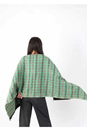 Şık Kullanım Pamuk Polyester Şal-Yeşil