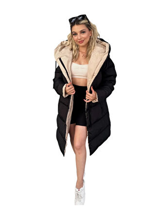 Çift Taraflı Uzun Şişme Mont