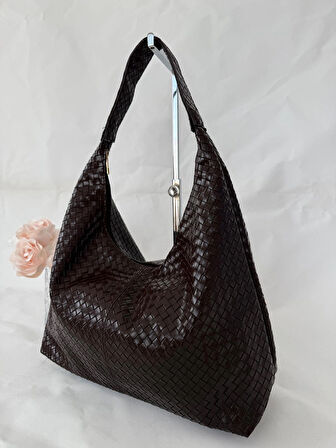 Örgü Deri Omuz Çantası Hobo Çanta – Omuz Askılı, Yumuşak Deri, Günlük & Şık Spacious Shoulder Bag
